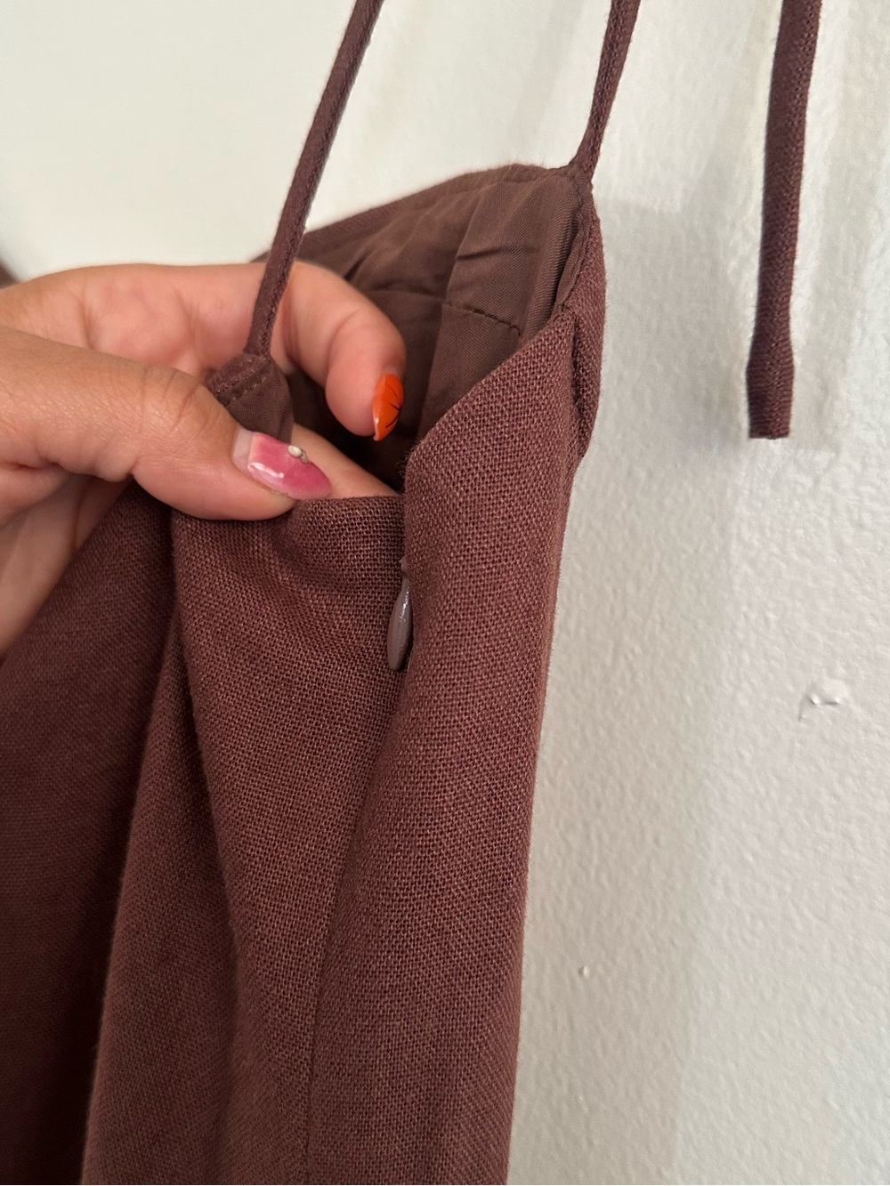 NWOT Peppermayo Giovanna Linen Maxi Dress - Chocolate Drizzle Size S - Picture 7 of 11